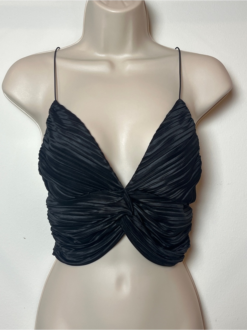 Urban Outfitters Black Ruched Twist Front Cami Top Medium Whimsigoth Festival